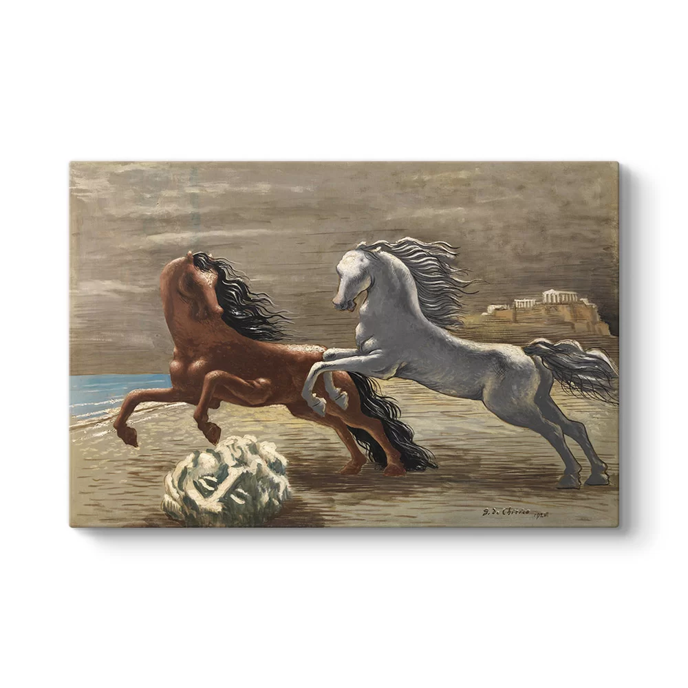 Giorgio de Chirico - Cavalli in riva al mare Tablosu - Model 1